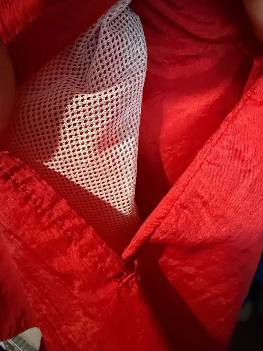 Vintage 90s Nike Red Nylon Windbreaker Shorts with Big Swoosh Mens Medium
